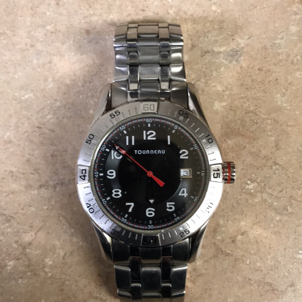 TOURNEAU CORPORATE COLLECTION
MEN'S STEEL ARABIC BLACK DIAL BRACELET WATCH